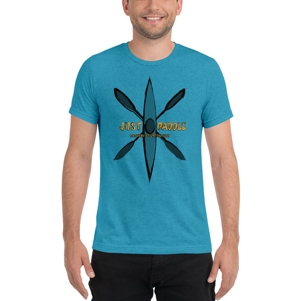 Blue Kayak Emblem Rustic Style Tee