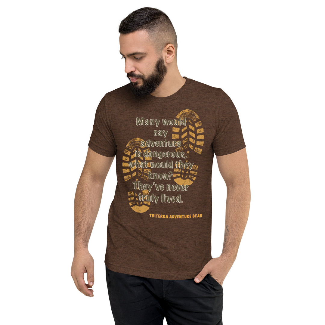 Boot print hiking adventure t-shirt