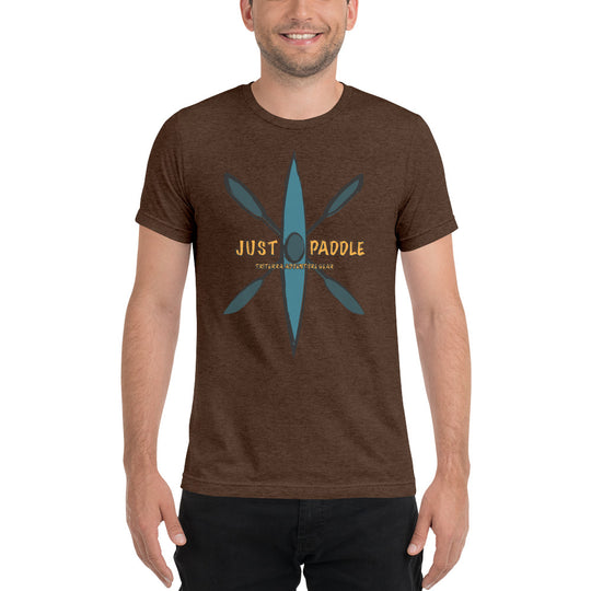 Blue Kayak Emblem Rustic Style Tee