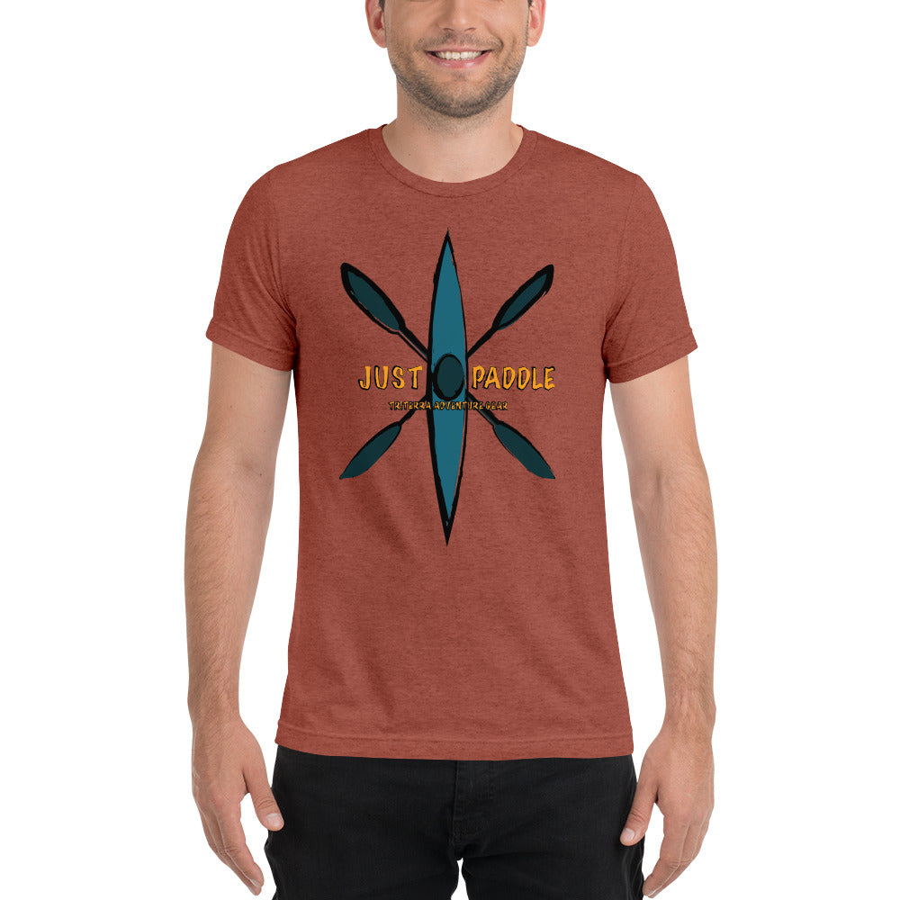 Blue Kayak Emblem Rustic Style Tee